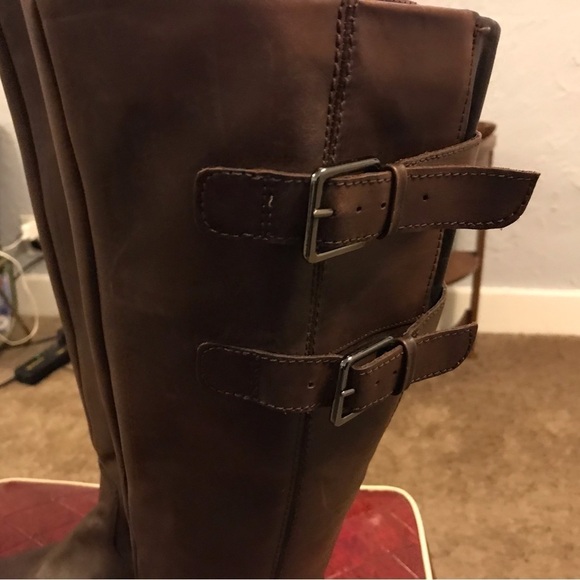 Ecco Women's Brown/Black Sartorelle 25 Tall Buckle Knee High Boot - Picture 15 of 16